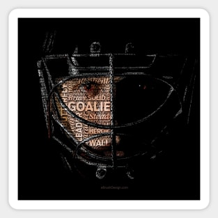 Typographic Hockey Goalie Tribute Sticker